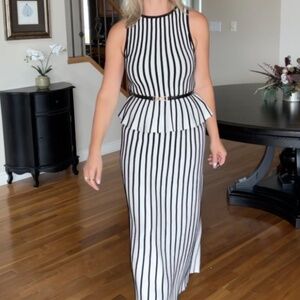 Sleeveless striped co-ord set